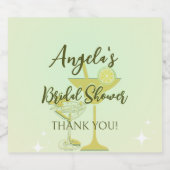 Bruiloftsfeest in citroengeel sparkling wijnetiket (Enkel label)