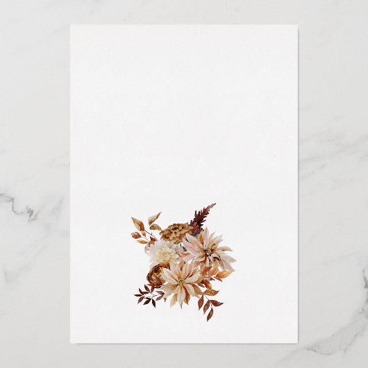 Bruiloftsfeest in de herfst folie uitnodiging (Achterkant)