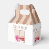 Bruiloftsfeest in een koffiebar bedankdoosjes (Achterkant)