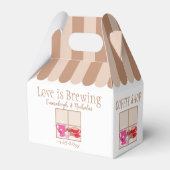 Bruiloftsfeest in een koffiebar bedankdoosjes (Voorkant Zijde)