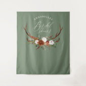 Bruiloftsfeest in groene terracotta bloemrijke rus wandkleed (Voorkant)