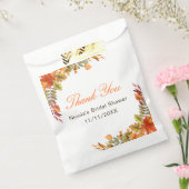 Bruiloftsfeest in herfststijl met vallende bladere bedankzakje (Gezegeld)