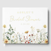 Bruiloftsfeest in het veld met zomerbloemen gastenboek (Voorkant)