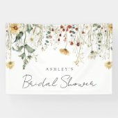 Bruiloftsfeest in het veld met zomerbloemen spandoek (Horizontaal)