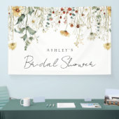 Bruiloftsfeest in het veld met zomerbloemen spandoek (Beurs)