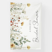 Bruiloftsfeest in het veld met zomerbloemen spandoek (Verticaal)