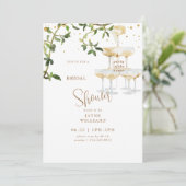 Bruiloftsfeest in huis Champagne Toren 3 Bruidsuit Kaart (Staand voorkant)