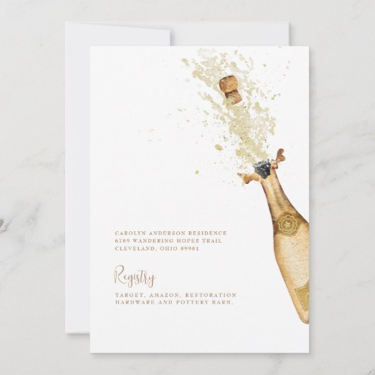 Bruiloftsfeest in huis Champagne Toren 3 Bruidsuit Kaart (Achterkant)