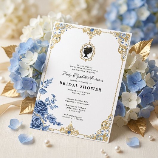 Bruiloftsfeest in Regency-era bloemstijl Kaart