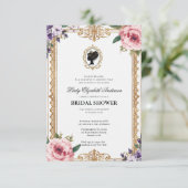 Bruiloftsfeest in Regency-era bloemstijl Kaart (Staand voorkant)