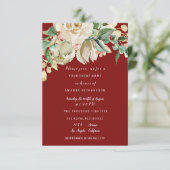 Bruiloftsfeest Jurk Roos Geschilderde Bloemen Burg Kaart (Staand voorkant)