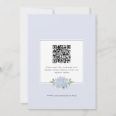 Bruiloftsfeest Klassieke Blauwe Hortensia, QR Code Kaart (Achterkant)