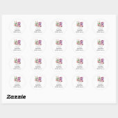 Bruiloftsfeest 'Laarzen en bubbels roze' Ronde Sticker (Vel)