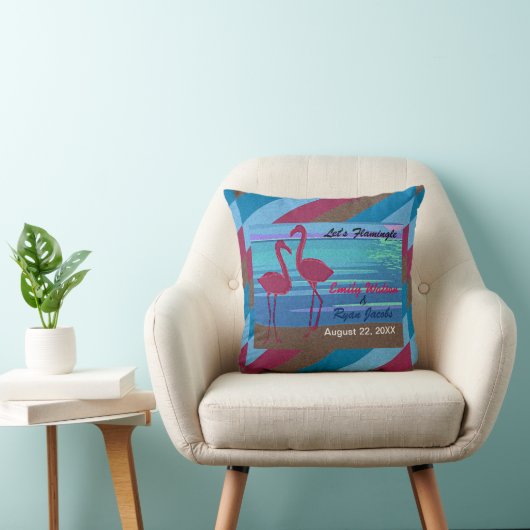 Bruiloftsfeest Laten Flamingle Bird Strand bij Sch Kussen (Stoel)