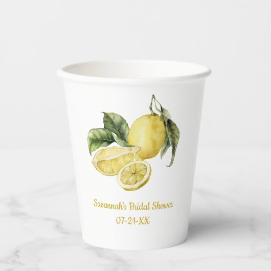 Bruiloftsfeest Leckere Citroen Papieren Bekers (Voorkant)
