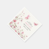 Bruiloftsfeest 'Levensduur van Vlinders Bloemen' Servet (Hoek)