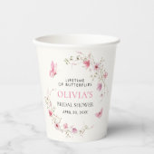 Bruiloftsfeest 'Levensduur van Vlinders' Papieren Bekers (Voorkant)