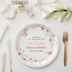 Bruiloftsfeest 'Levensduur van Vlinders' Papieren Bordje