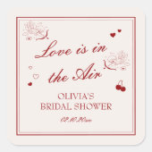 Bruiloftsfeest 'Liefde is in de Lucht' Vierkante Sticker (Voorkant)