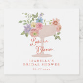 Bruiloftsfeest 'Love in Bloom' in de bloementuin Sparkling Wijnetiket (Enkel label)