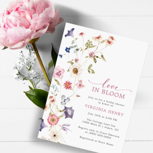 Bruiloftsfeest 'Love In Bloom' Uitnodiging