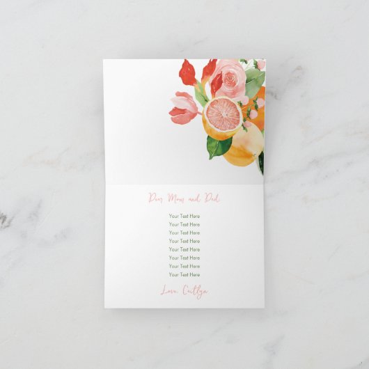 Bruiloftsfeest 'Main Squeeze' Bedankkaart (Binnen)