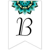 Bruiloftsfeest. Mandala in aqua Vlaggetjes (Tweede vlag)