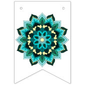 Bruiloftsfeest. Mandala in aqua Vlaggetjes (Eerste vlag)