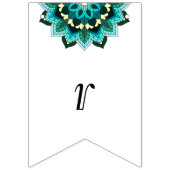 Bruiloftsfeest. Mandala in aqua Vlaggetjes (Derde vlag)