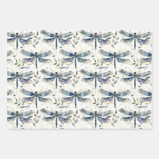 Bruiloftsfeest met Blauwe Libel Inpakpapier Vel (Voorkant)