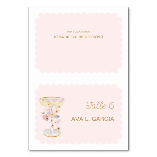 Bruiloftsfeest met Bloemen en Prosecco Kaart (Voorkant)