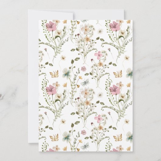 Bruiloftsfeest met Bloemen en Prosecco Kaart (Achterkant)