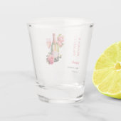 Bruiloftsfeest met Bloemen en Prosecco Shot Glas (Achterkant)