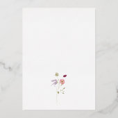 Bruiloftsfeest met bloemen folie uitnodiging (Achterkant)
