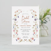 Bruiloftsfeest met bloemen folie uitnodiging (Staand Voorkant)