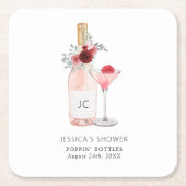 Bruiloftsfeest met Bloemen & Prosecco Kartonnen Onderzetters (Voorkant)