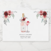 Bruiloftsfeest met Bloemen & Prosecco Sparkling Wijnetiket (Enkel label)