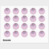 Bruiloftsfeest met bloemen ronde sticker (Vel)