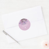 Bruiloftsfeest met bloemen ronde sticker (Envelop)
