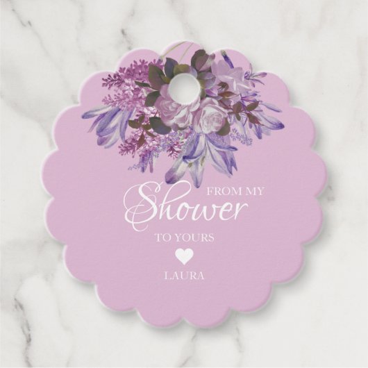 Bruiloftsfeest met bloemen voor de bruid bedankjes labels (Voorkant)