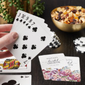 Bruiloftsfeest met bloemen voor de bruid pokerkaarten (Insitu)