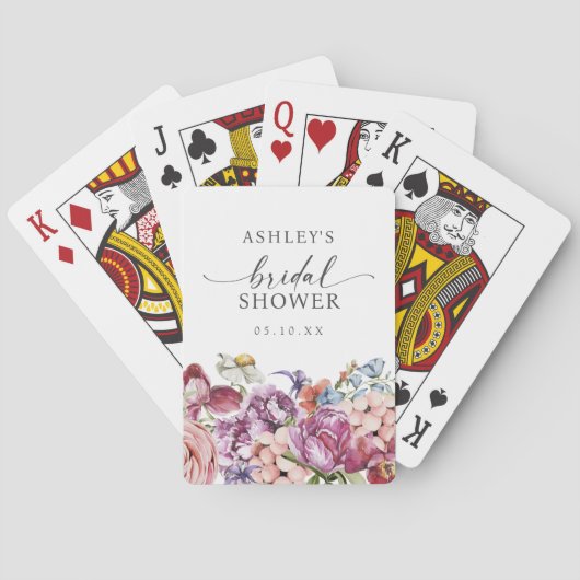 Bruiloftsfeest met bloemen voor de bruid pokerkaarten (Achterkant)