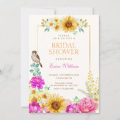 Bruiloftsfeest met bloemenaesthetic kaart (Voorkant)