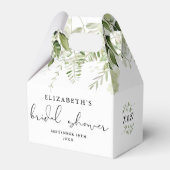 Bruiloftsfeest met bloemengekleurde belettering bedankdoosjes (Voorkant Zijde)