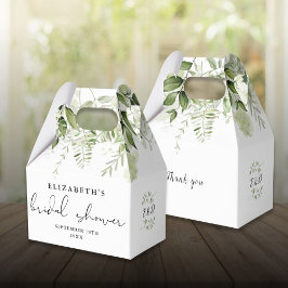 Bruiloftsfeest met bloemengekleurde belettering bedankdoosjes