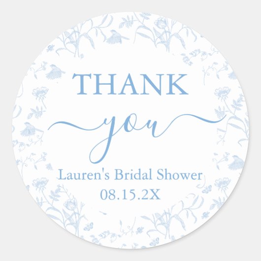 Bruiloftsfeest met bloemenprint ronde sticker (Voorkant)