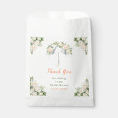 Bruiloftsfeest met bloemenscherm bedankzakje (Voorkant)
