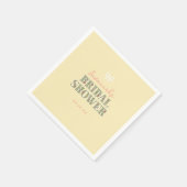 Bruiloftsfeest met bloemmotief in gele tuin servet (Hoek)