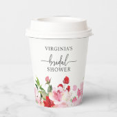 Bruiloftsfeest met bloemmotief papieren bekers (Achterkant)