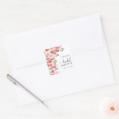 Bruiloftsfeest met bloemmotief vierkante sticker (Envelop)